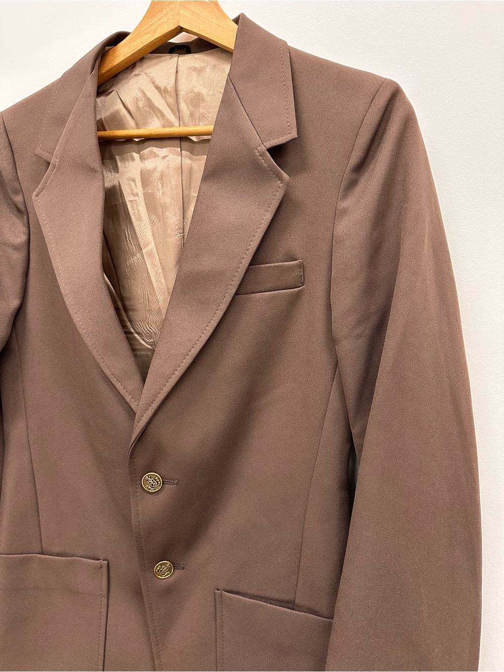 Vintage Taupe Blazer with Gold Buttons